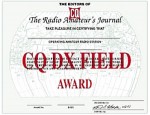 CQ DX FIELD Award